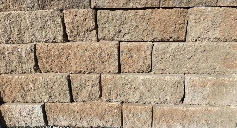 Tan and Brown Rectangular Retaining Wall Blocks — Port Landscape Supplies in Port Macquarie, NSW