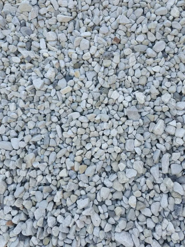 Close-up of small gray gravel stones covering the ground