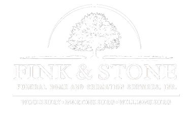 Fink & Stone logo with tree image. Company offers design and remodeling services.