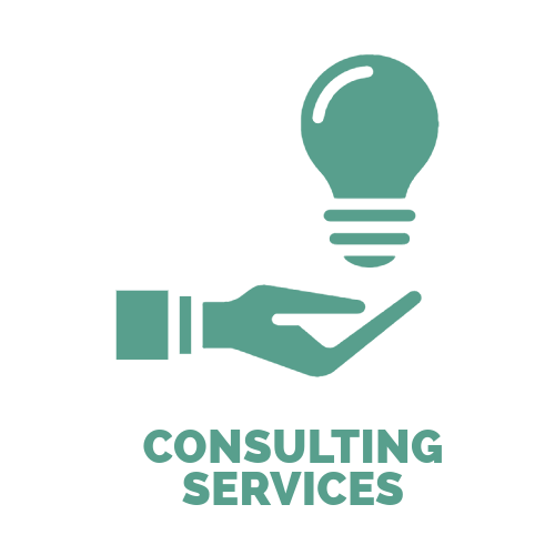 An icon of a hand holding a light bulb.