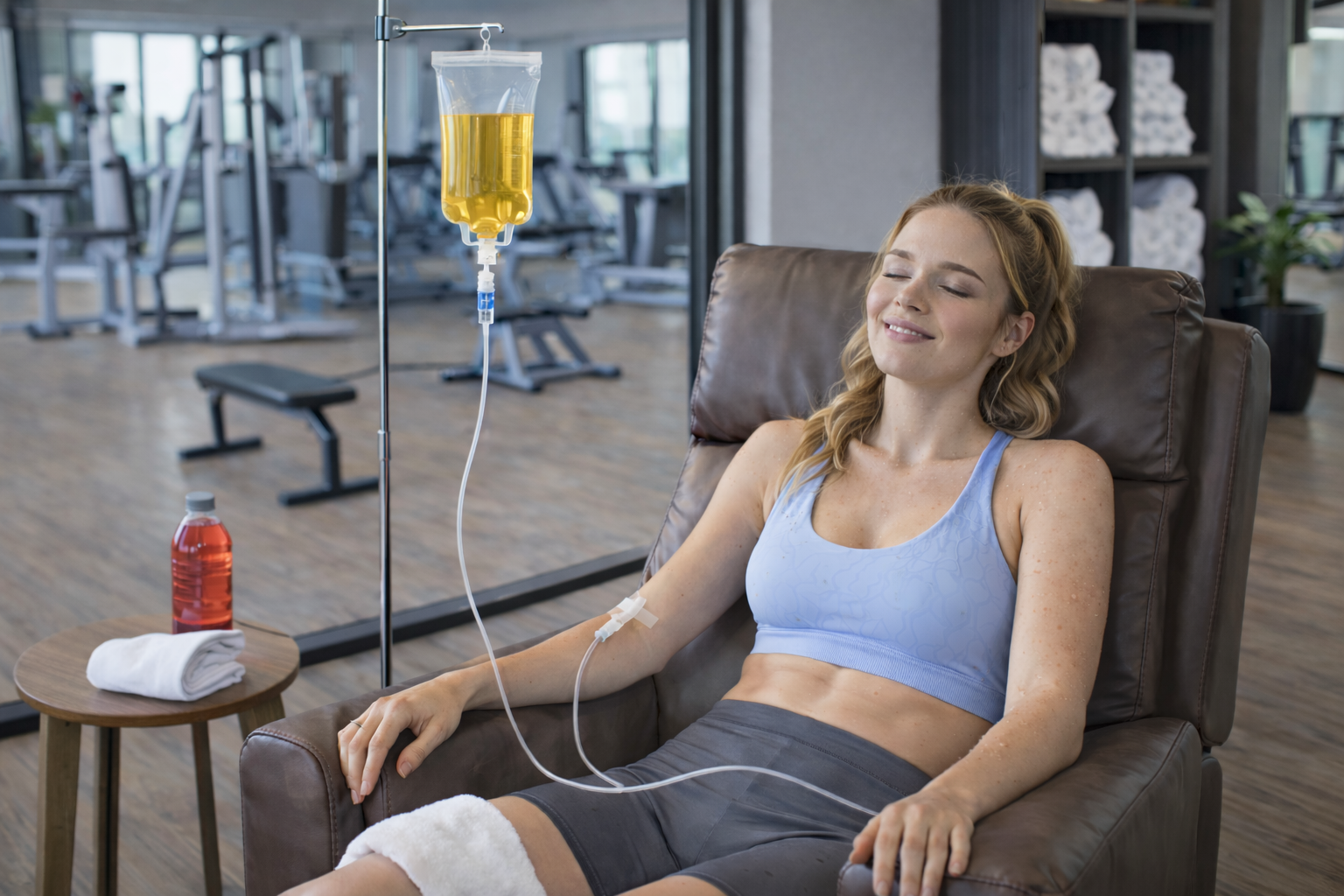 patient receiving AQUA MD Mobile IV in-home therapy for dehydration support in Bremerton