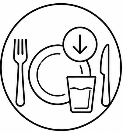 Reduced food and water consumption representing fluid and nutrient support with AQUA MD Surgical Hydration & Recovery Program