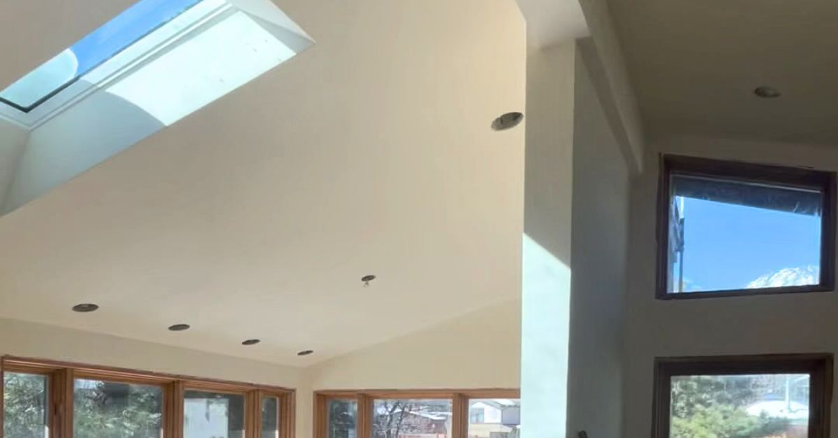 Interior home wall showing drywall repair or finishing work