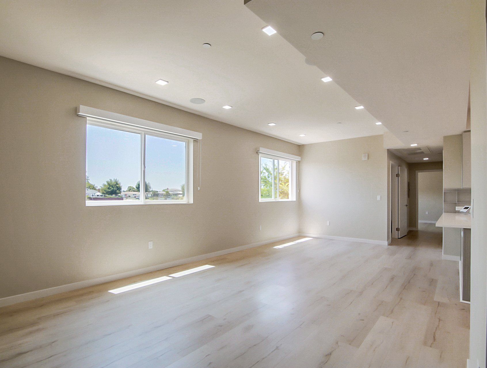 Modern living room with hardwood floors