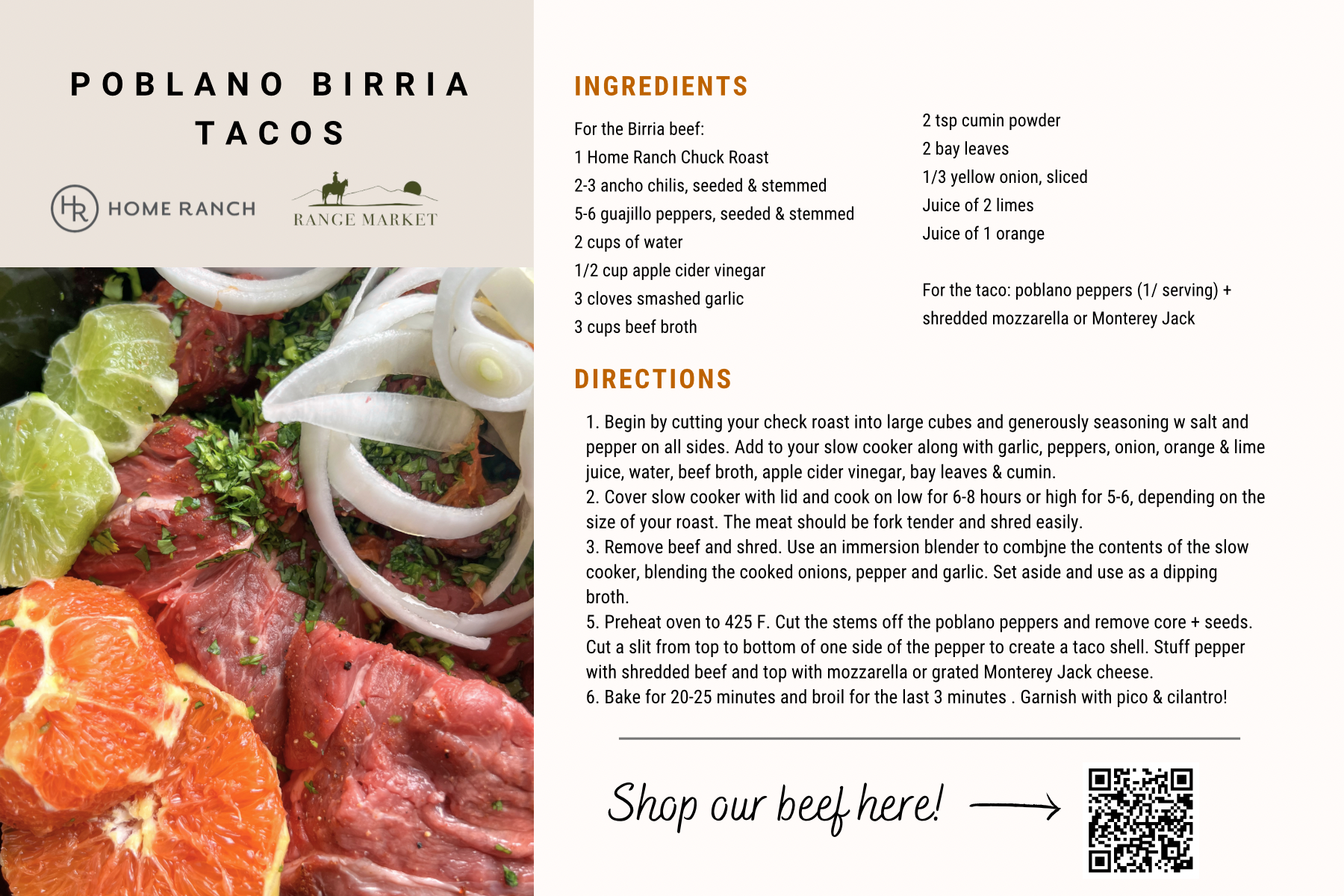A recipe for poland birria tacos with ingredients and directions