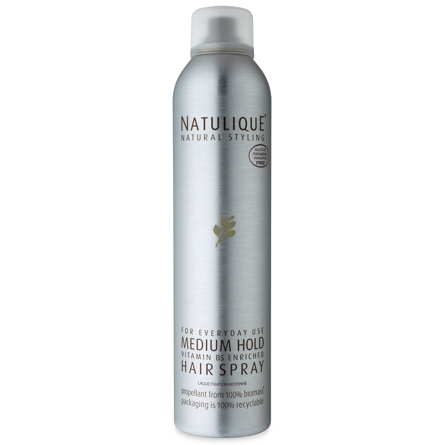 Een fles natulique medium hold haarspray
