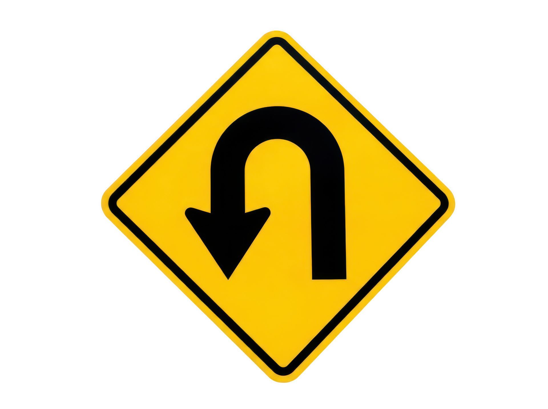 u turn sign at metairie intersection