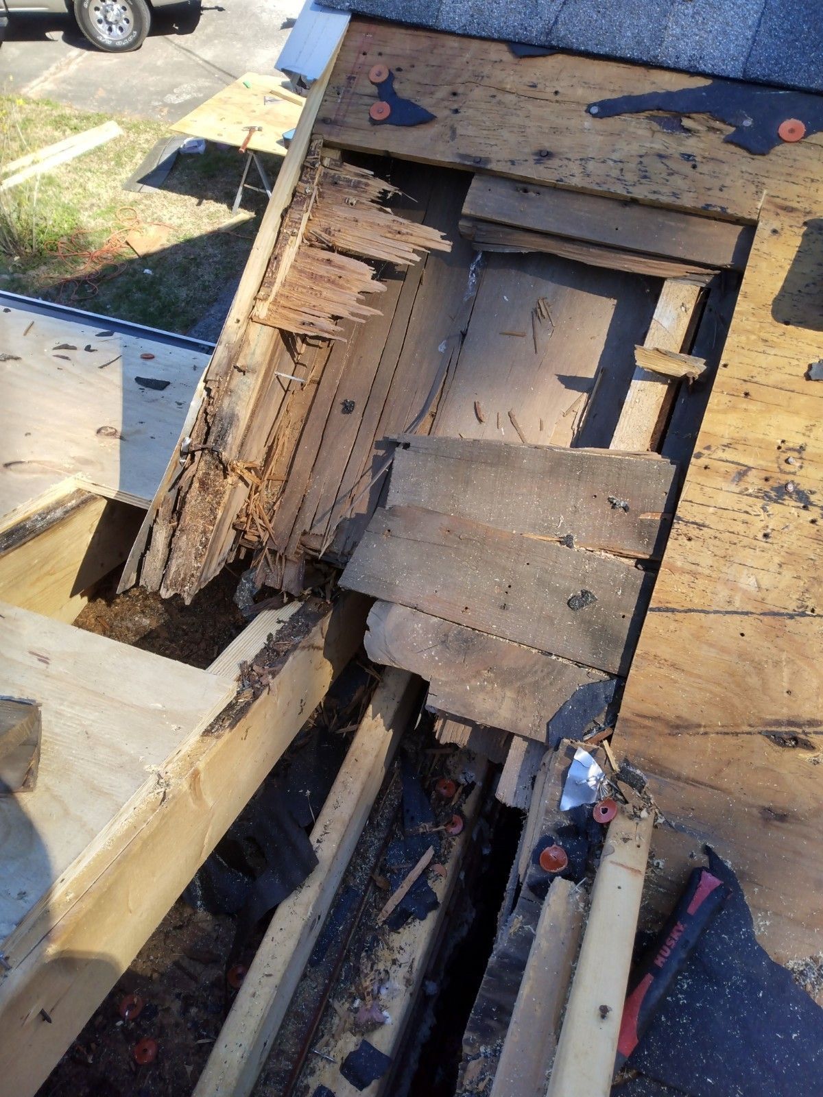 Roof repair: before