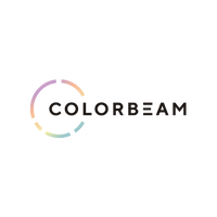 Colorbeam logo with a pastel-colored halo and the word