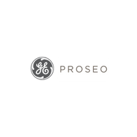 GE PROSEO logo. The General Electric logo, a circular design with