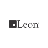 Leon logo: a dark gray square with a white dot, followed by the word