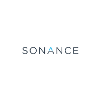 Sonance logo: blue triangle in the letter 