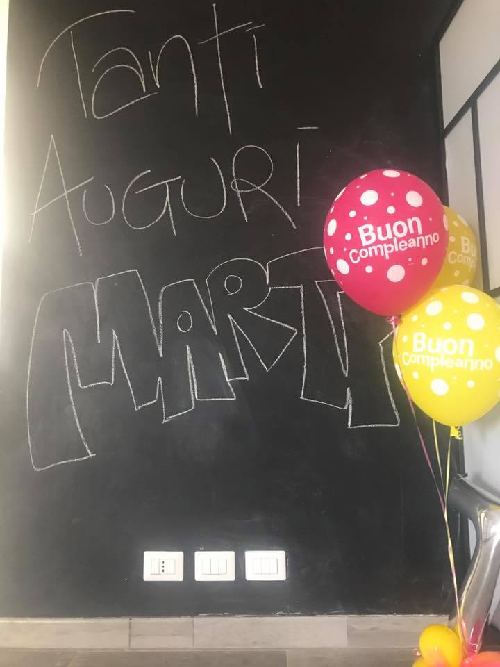 Lavagna con auguri