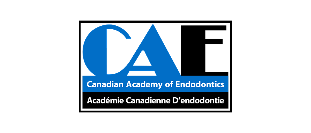 Canadian Academy of Endodontics logo with blue and black text and French subtitle