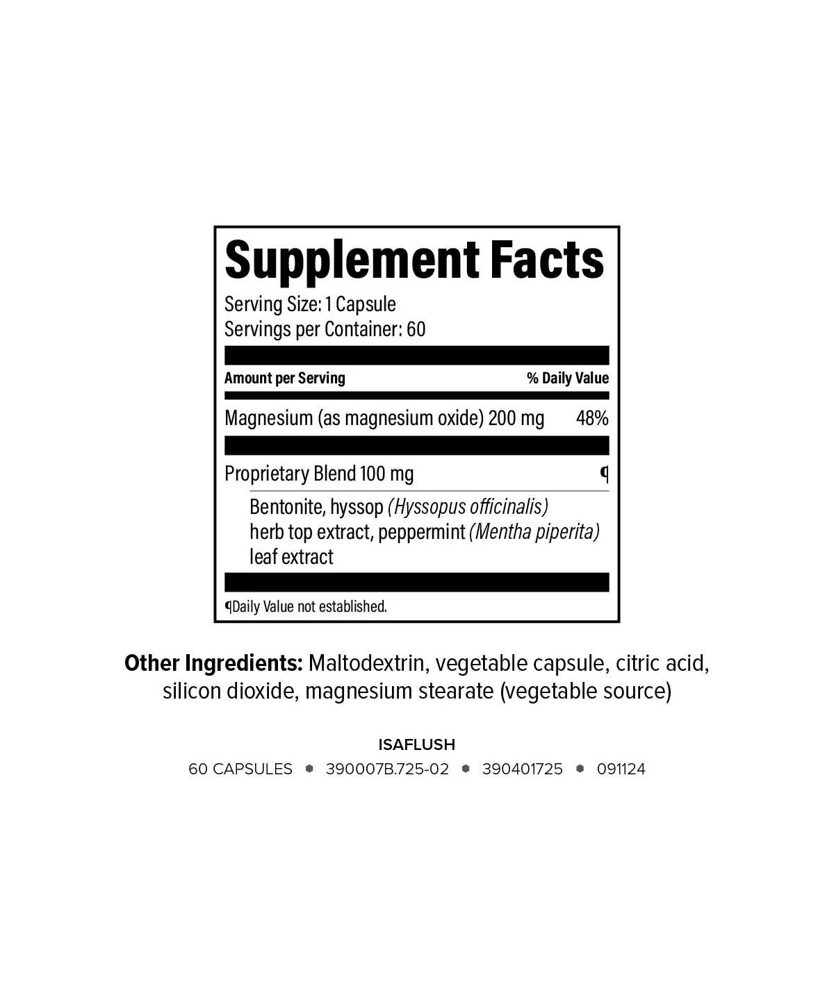 Triotic supplement facts label