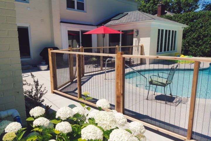 Wood Framed Wire Pool Enclosure