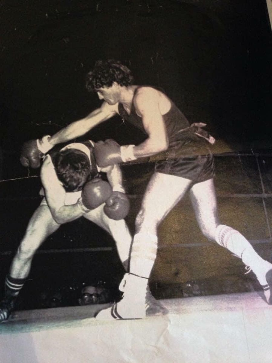 foto storica durante un incontro di boxe