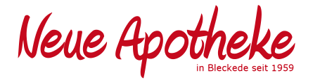 A logo for neue apotheke in fleckede seit 1959