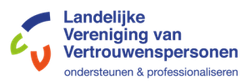 Logo of Landelijke Vereniging van Vertrouwenspersonen, with blue, green, and orange abstract shape.