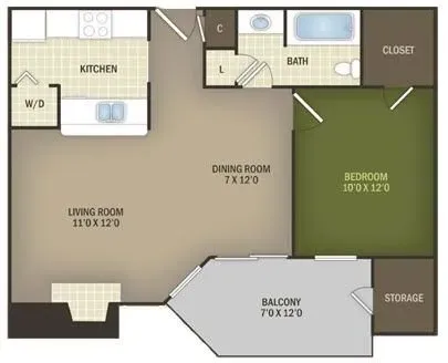 1 Bed 1 Bath shot