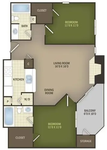 2  Bed 1 Bath shot