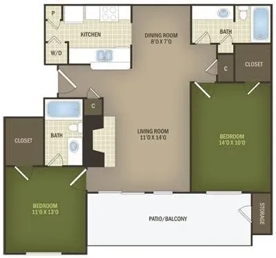 2 Bed 1Bath shot