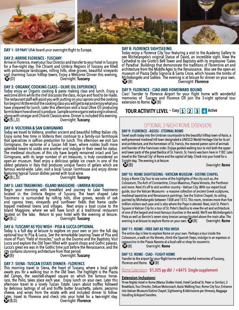 Full wording itinerary 