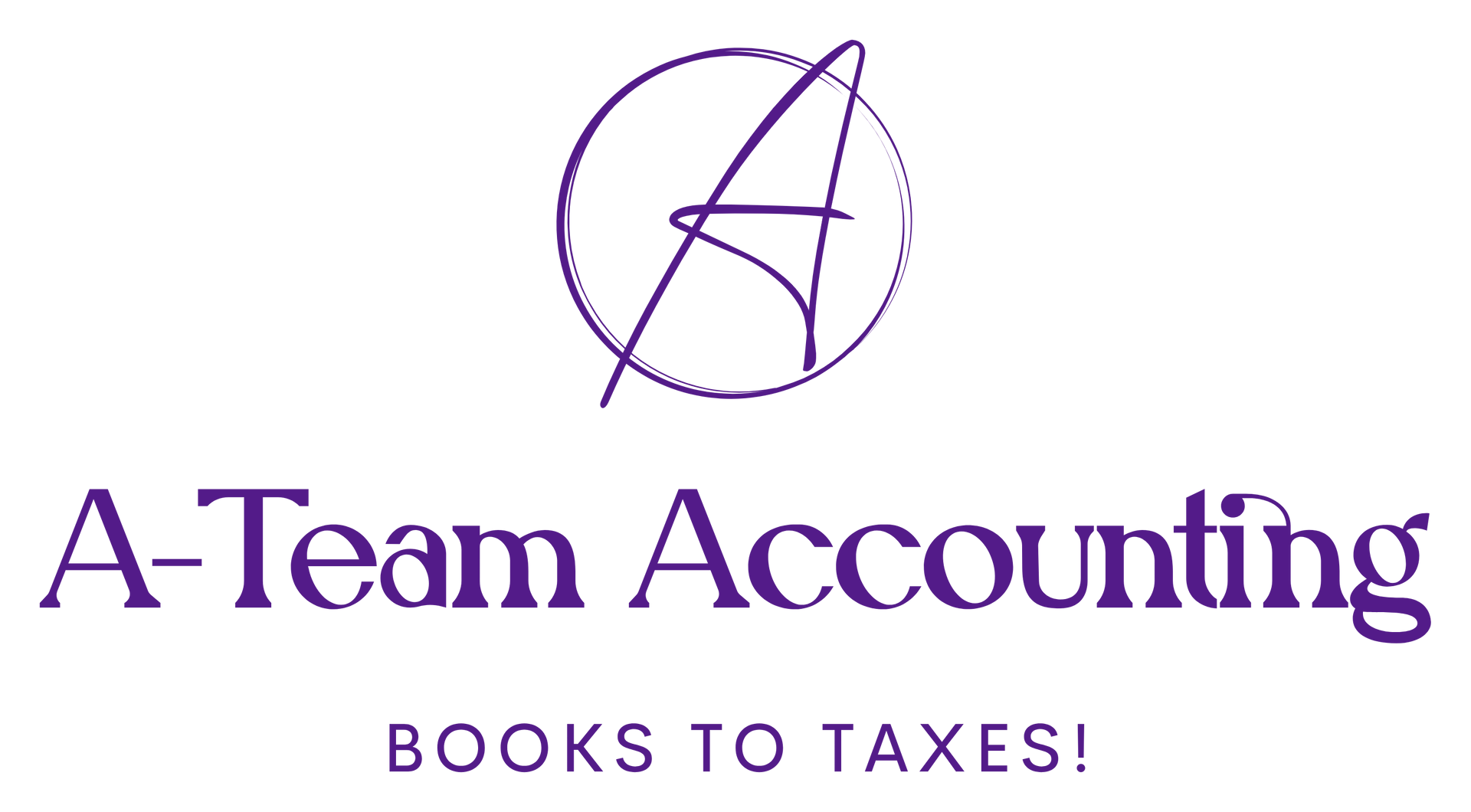Purple logo for A-Team Accounting: an