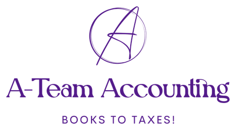 Purple logo for A-Team Accounting: an 
