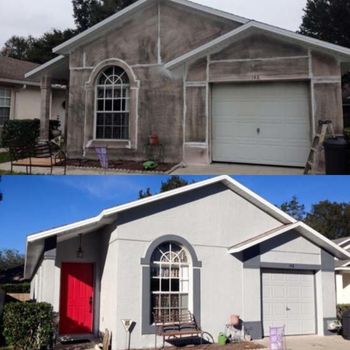 house with red doors