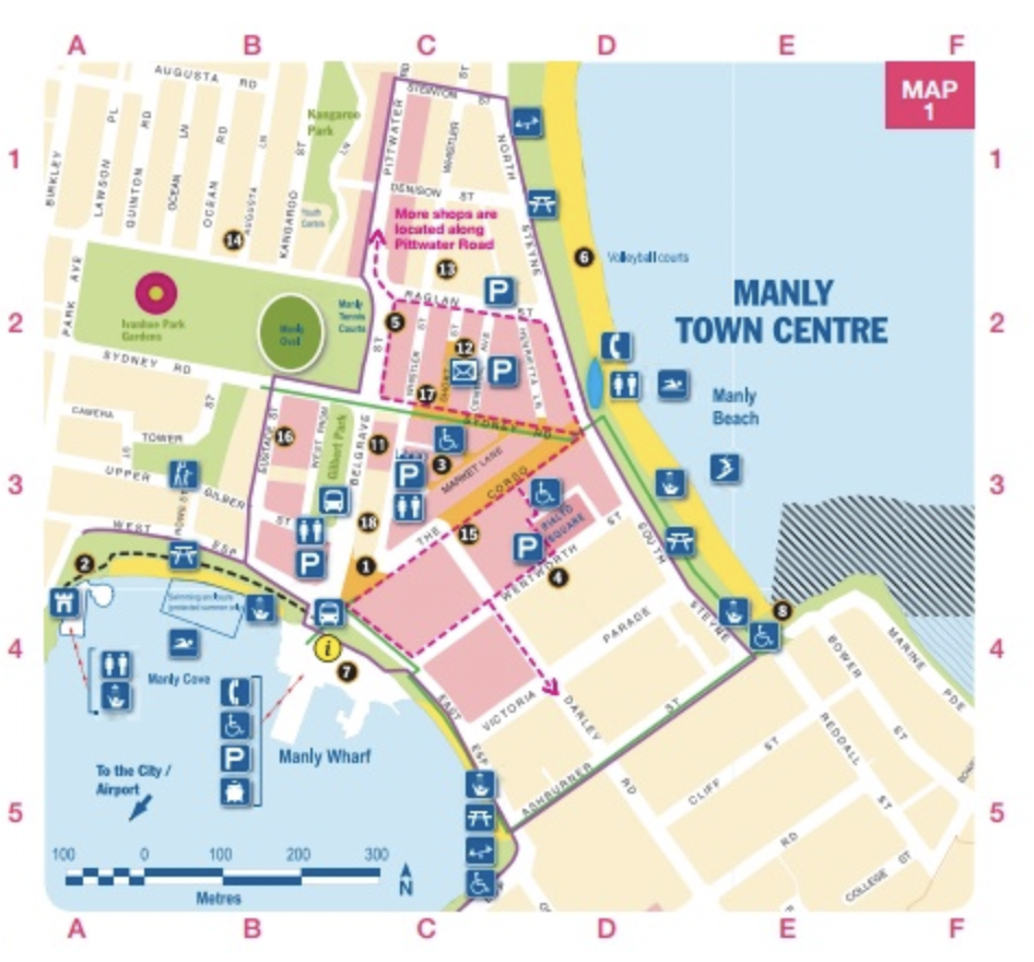 Manly Beach Visitor Map | Manly Panorama