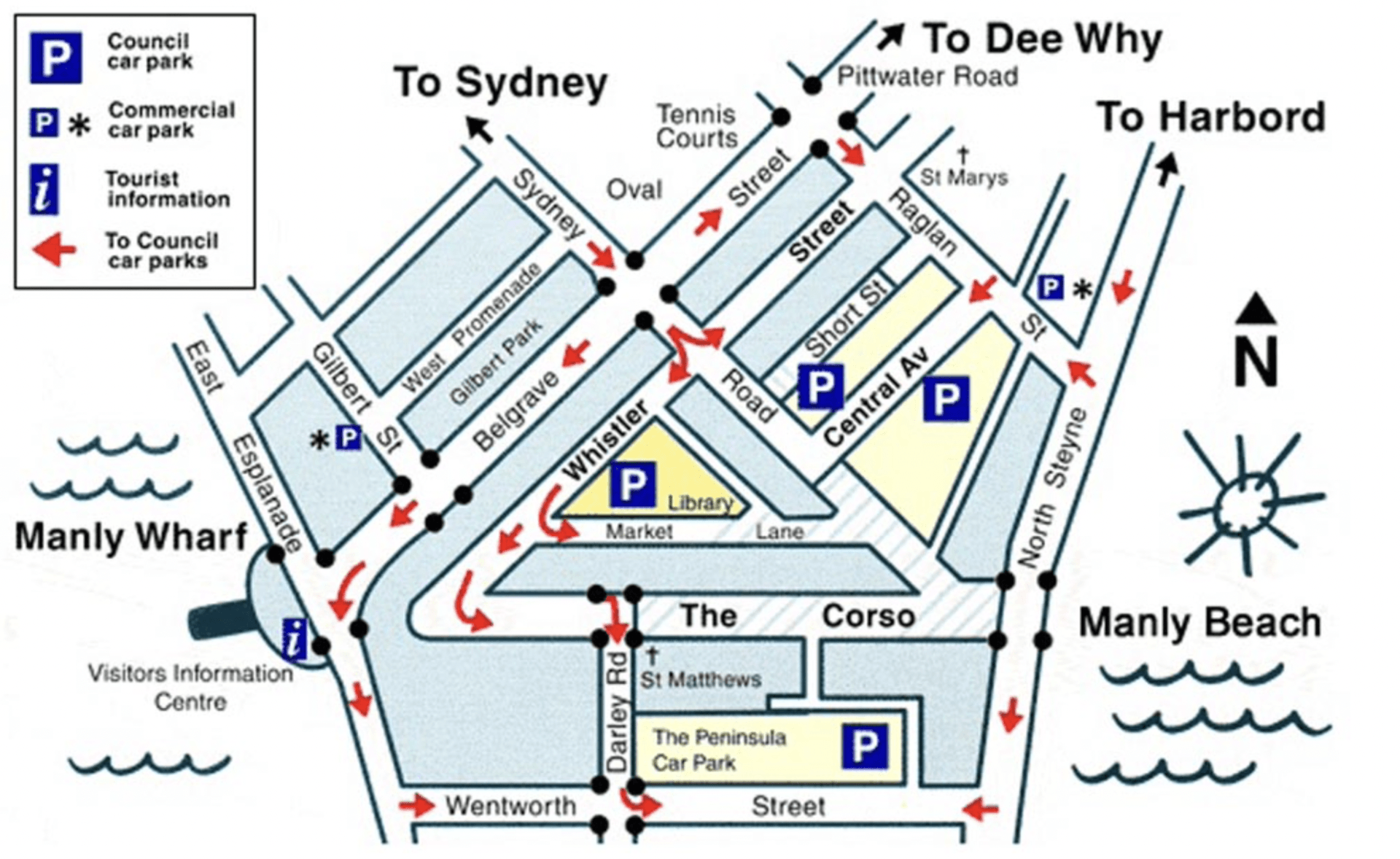 Manly Beach Parking Map | Manly Panorama
