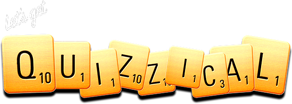 COloured scrbble tiles spelling Lets Get Quizzical whistler