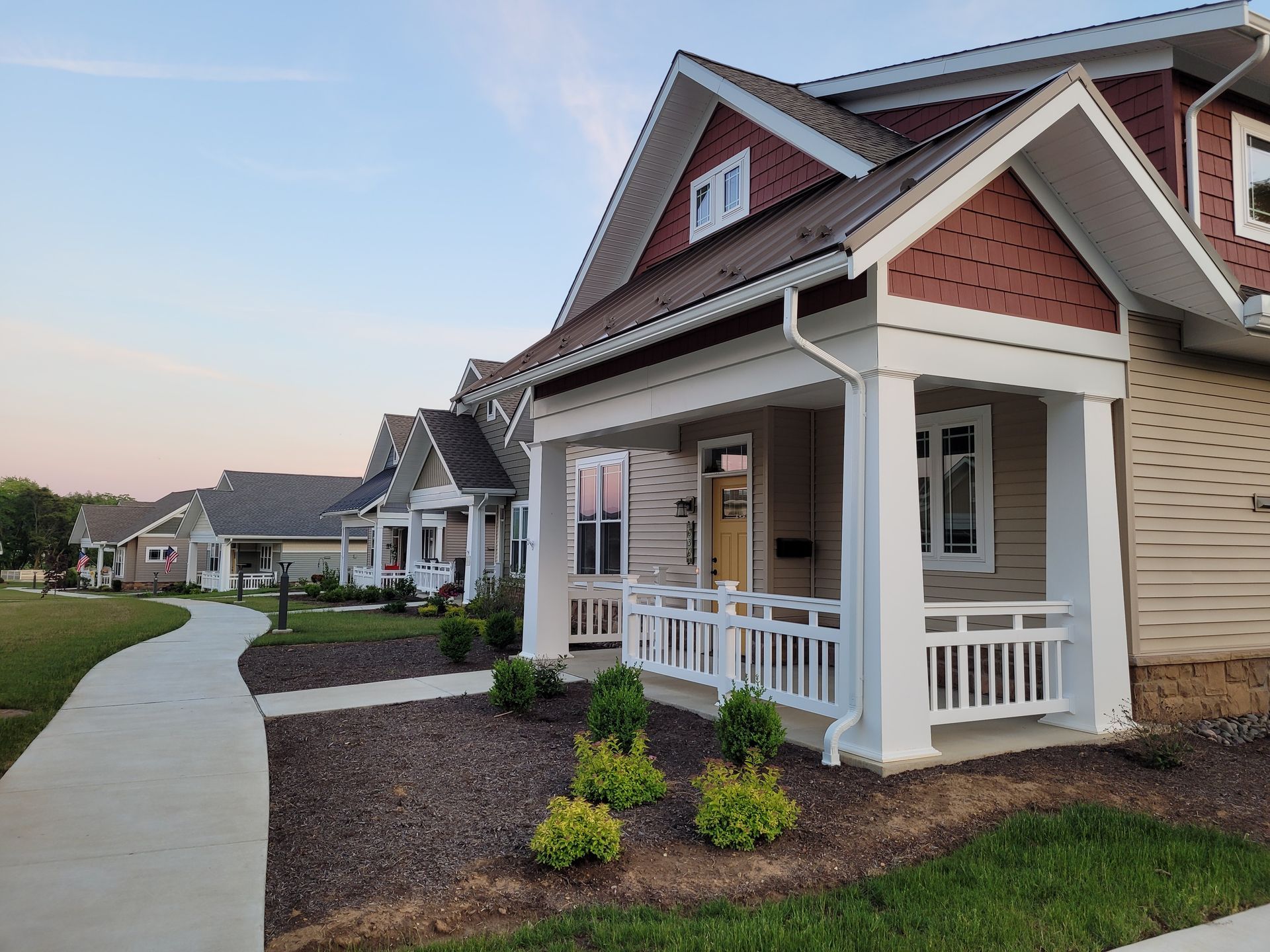 Vinyl railing installation for retirement community homes in Lancaster County, PA