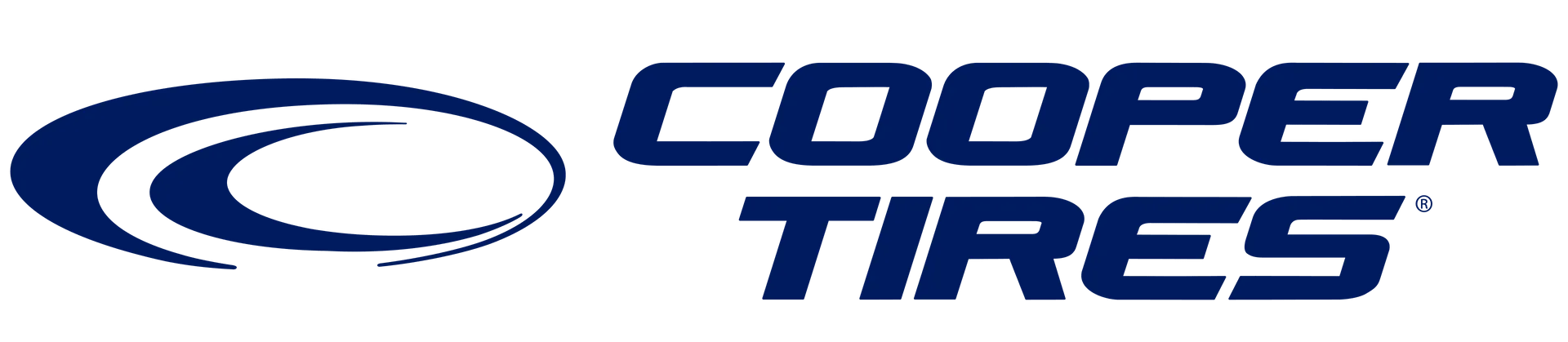 Cooper Tires logo with a blue arc and the words
