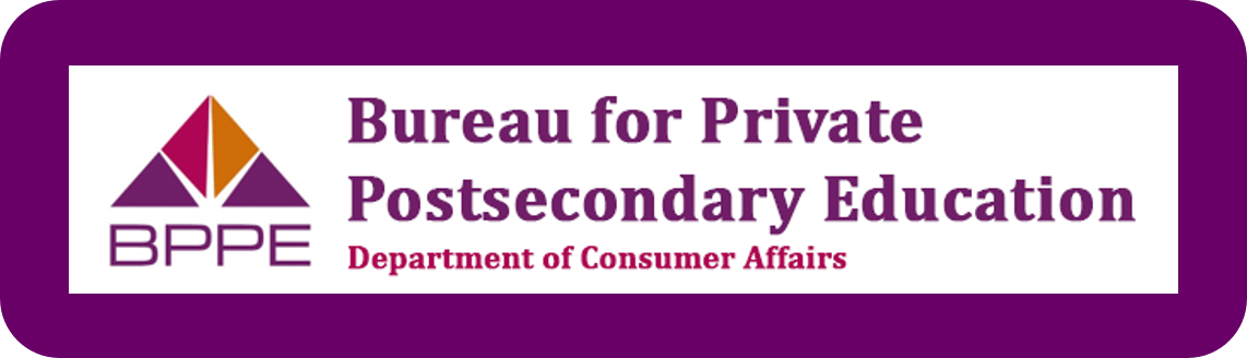 The logo for the bureau for private postsecondary education