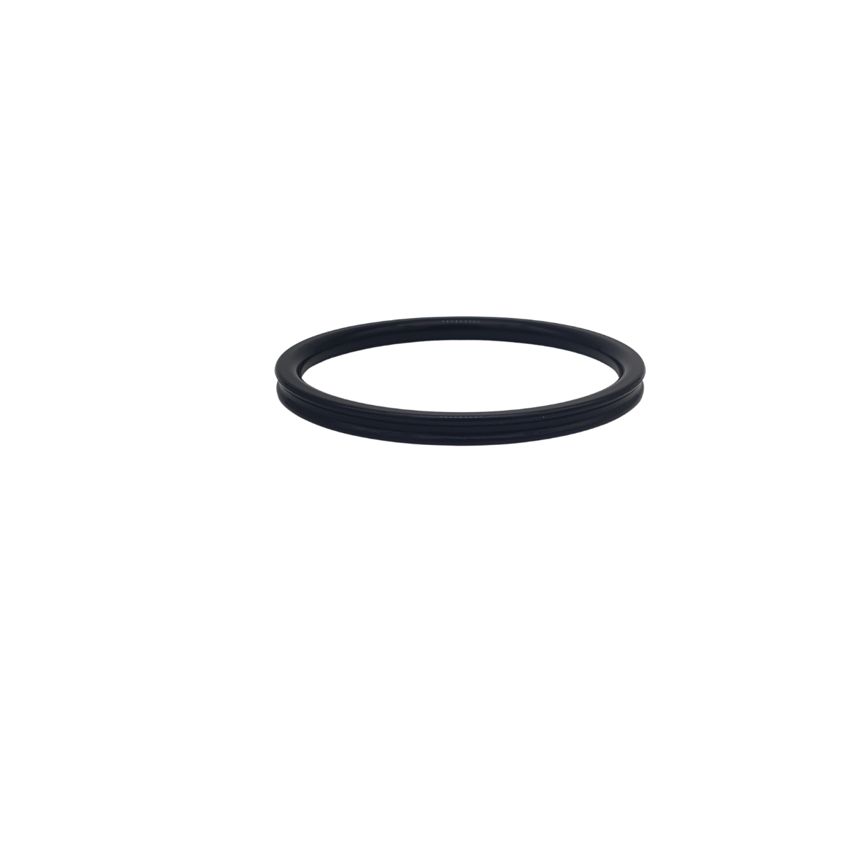 Black circular rubber gasket.