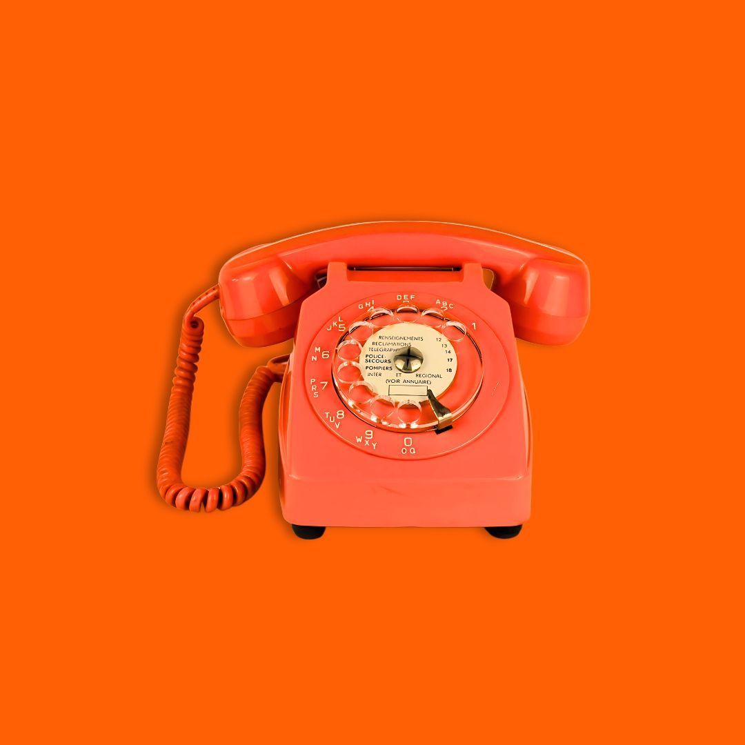 telephone live d'or audio vintage orange