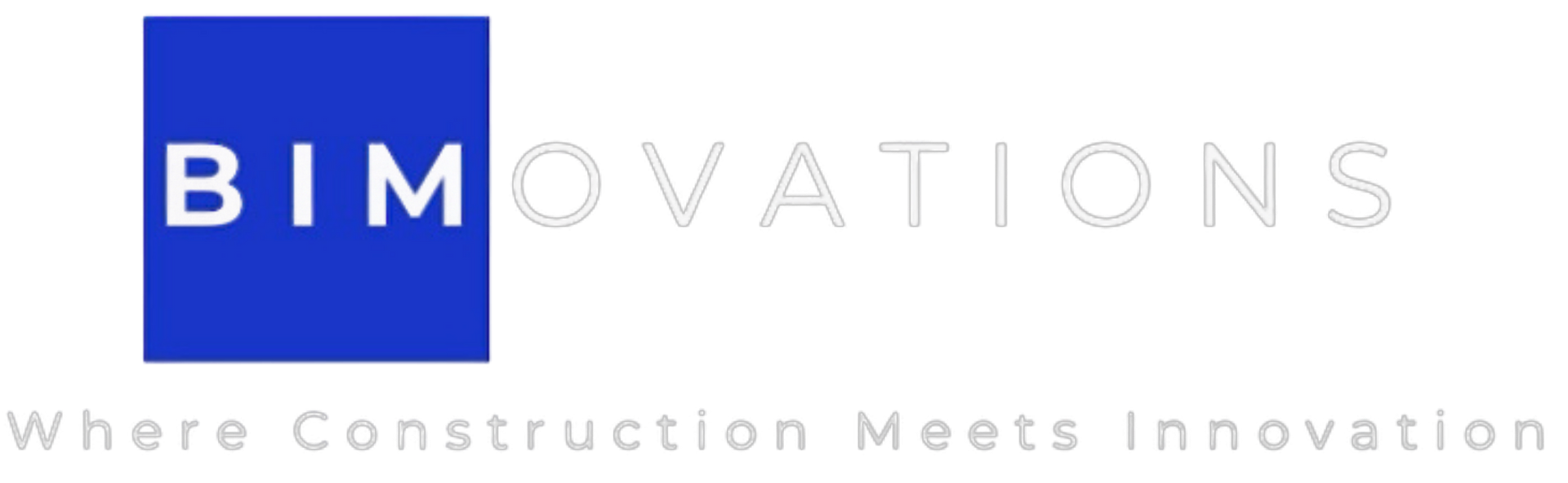 BIMovations logo with blue “BIM” block and gray “OVATIONS” text, tagline “Where Construction Meets Innovation”