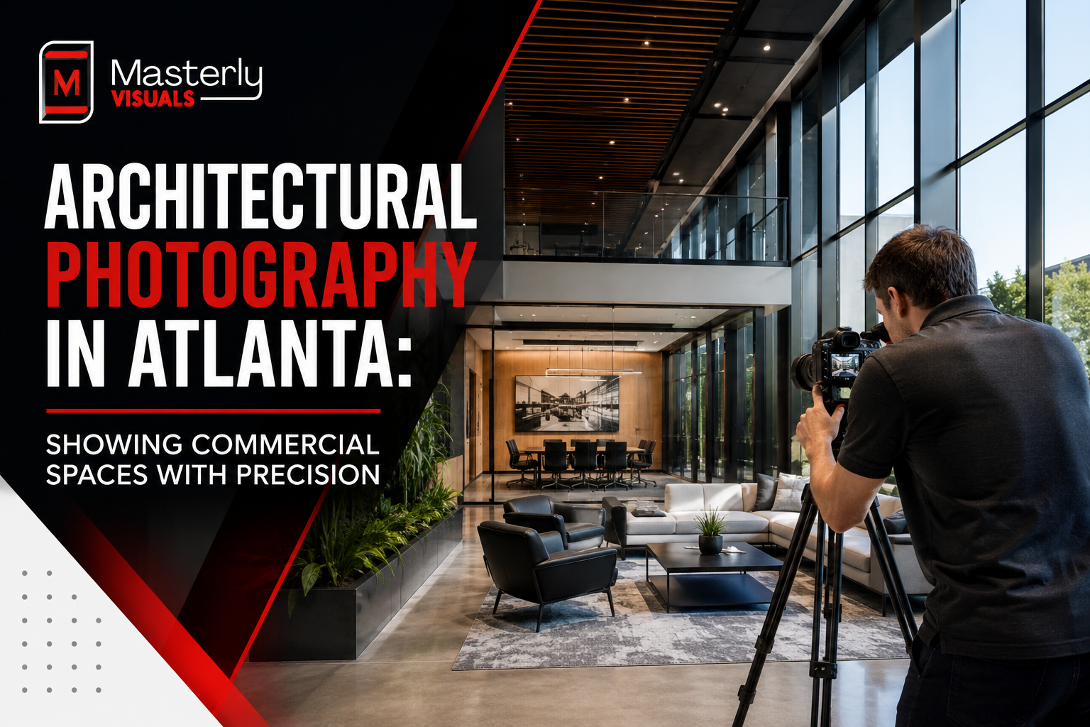 Architectural photographer Atlanta photographing a commercial building.