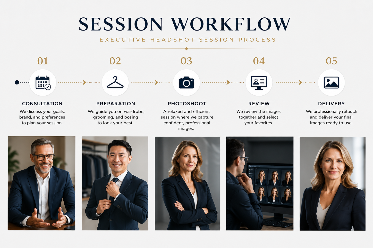 executive headshot session process 
