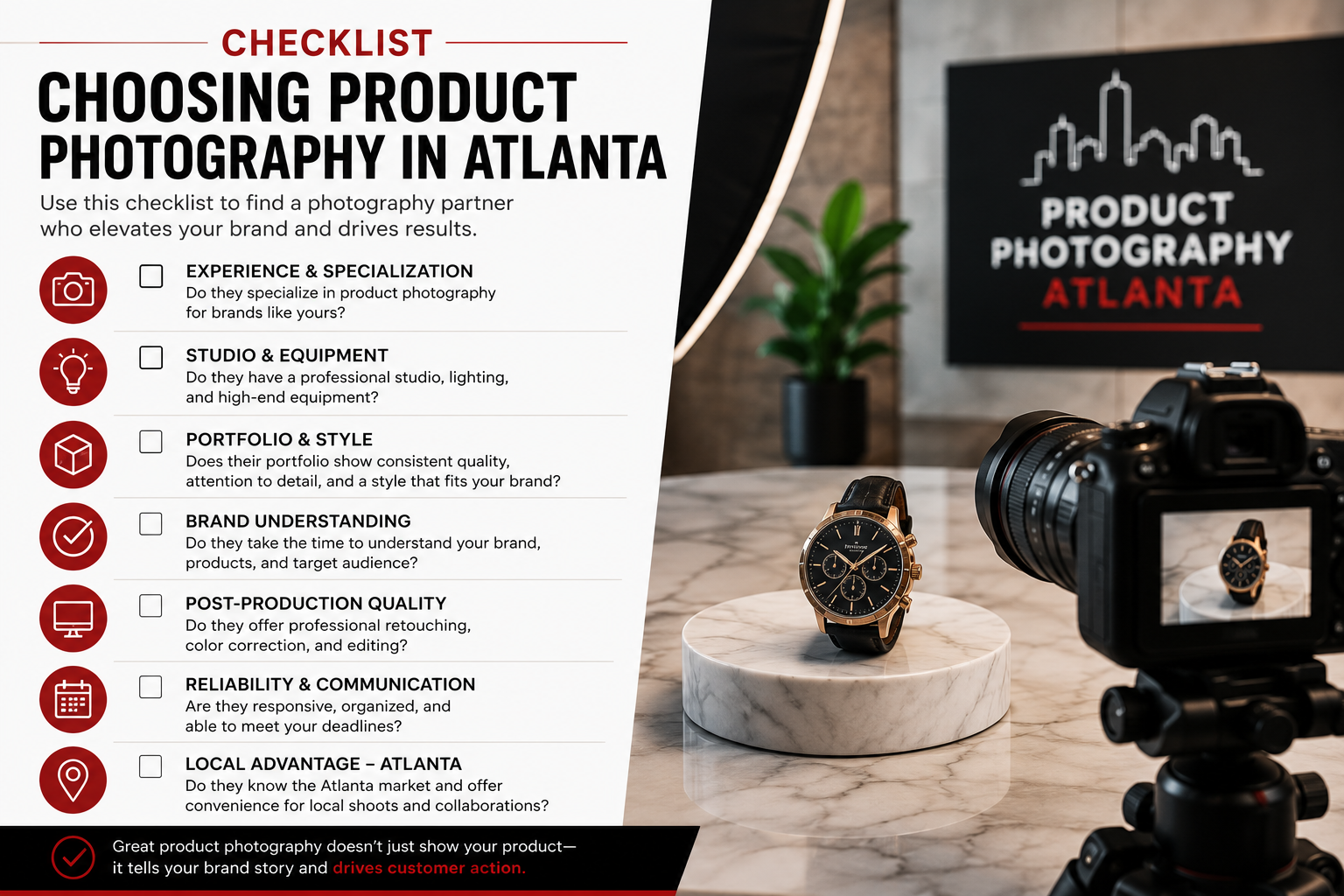 questions to consider before choosing product photography Atlanta