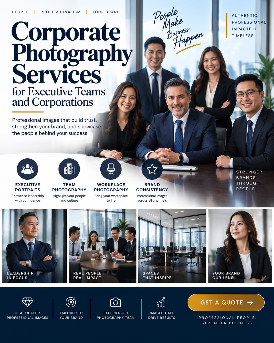Corporate photography services for executive teams and corporations