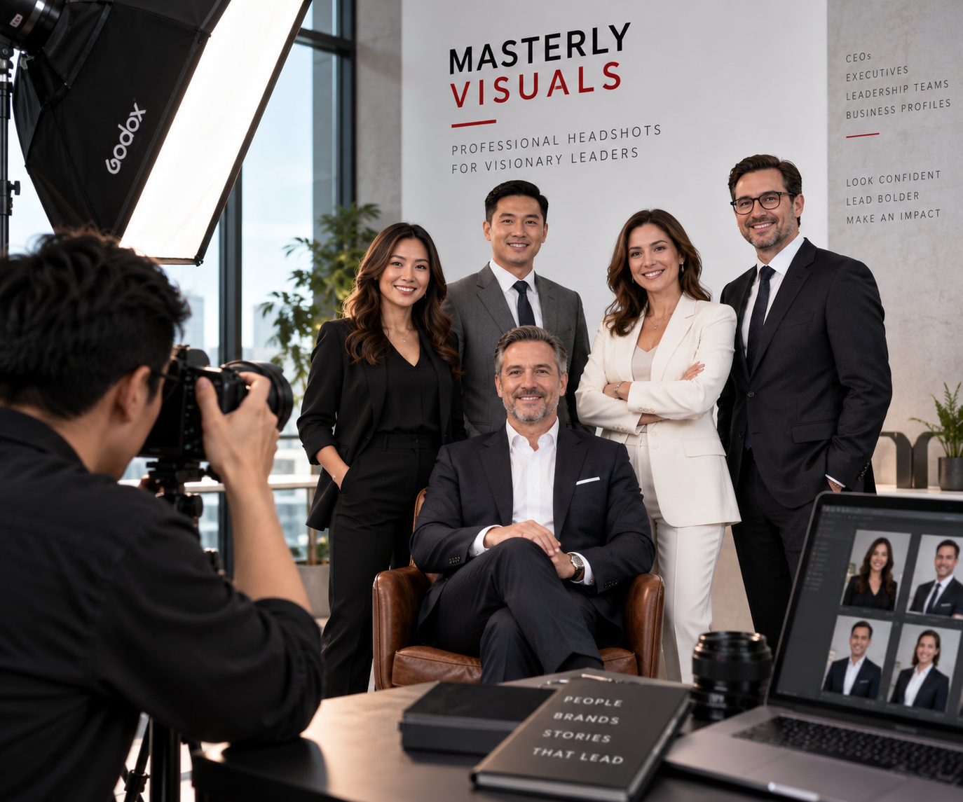 Professional executive headshots for CEOs and leadership teams by Masterly Visuals