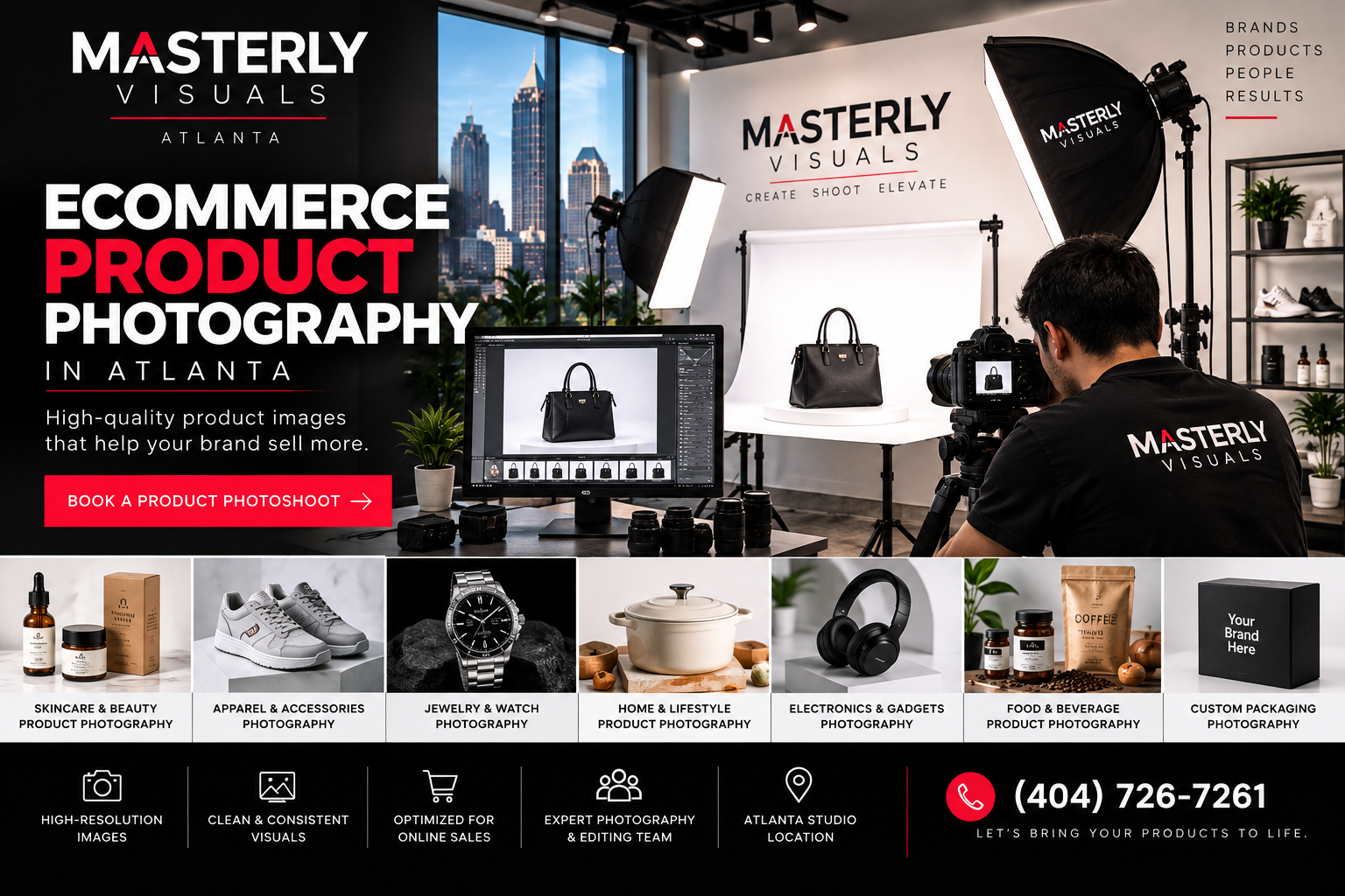 Ecommerce product photography in Atlanta this is masterly visuals
