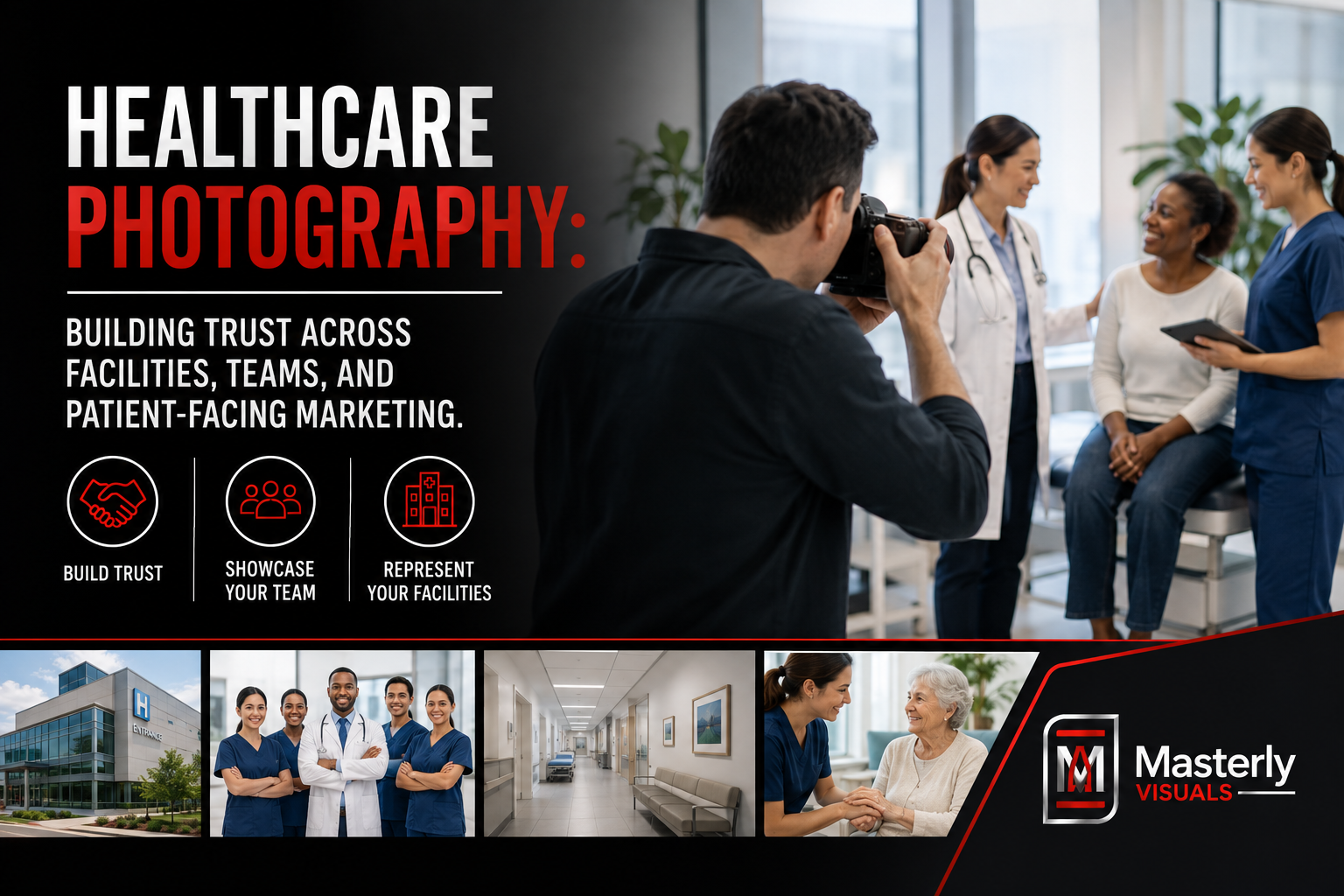 Healthcare photographer capturing physician team photos
