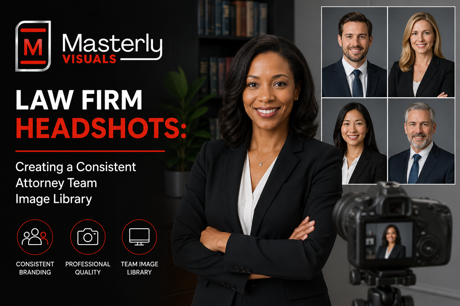 Attorney receiving professional law firm headshots during an onsite legal team photography session.