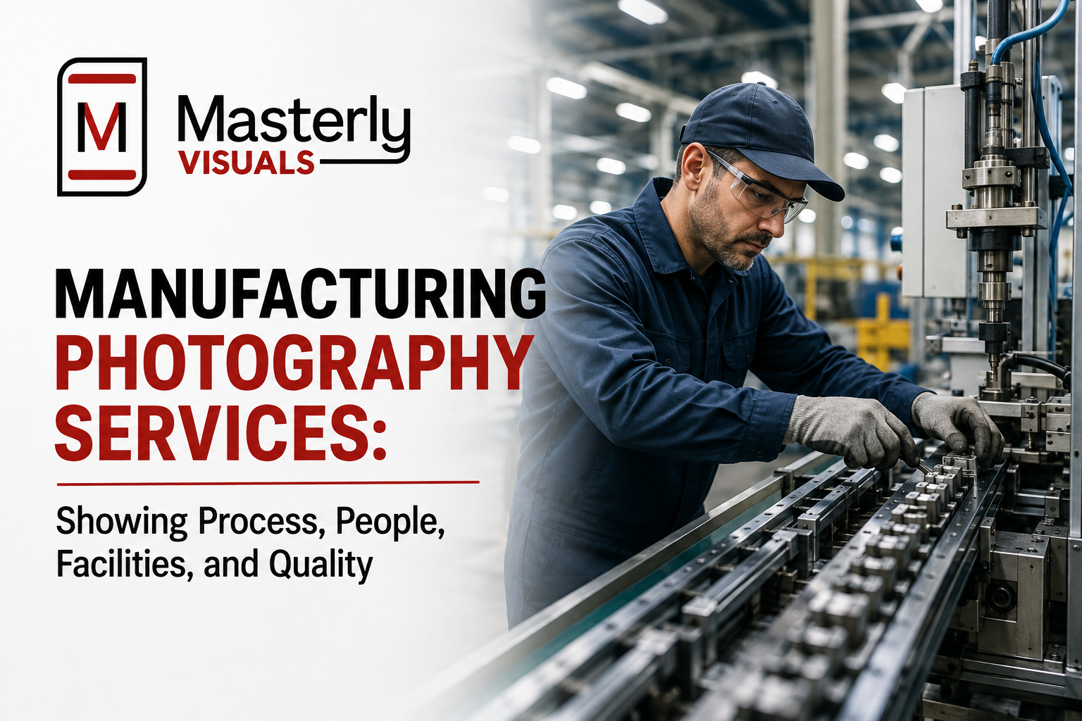Professional manufacturing photography capturing factories, equipment, workforce, and production.