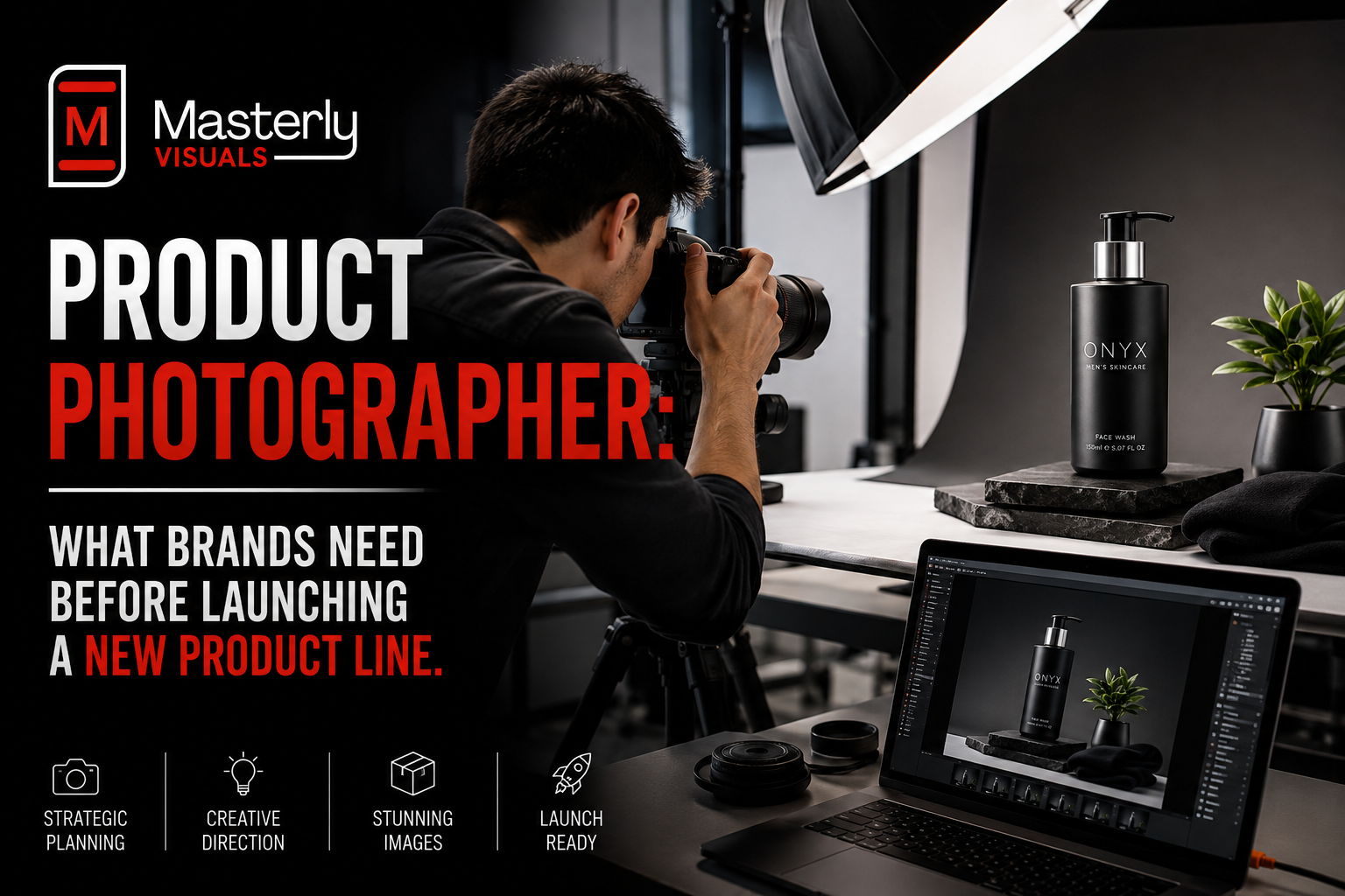 Product photographer creating professional commercial product images