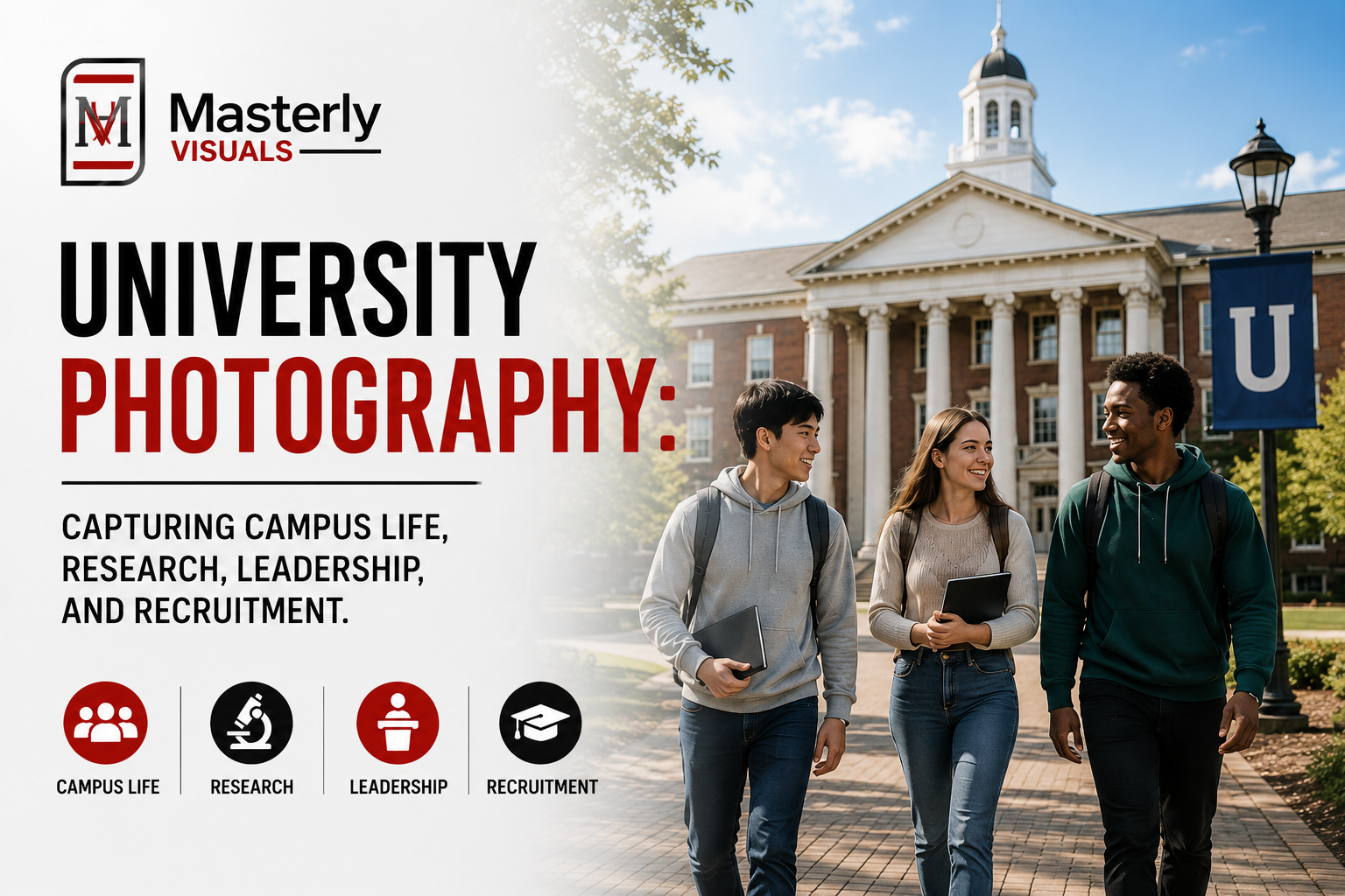 University photographer capturing college campus images